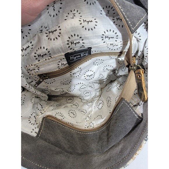 MW Myra S-2601 Compulsory Backpack Bag Fur & Canvas Back Pack Shoulder Rucksack - Picture 7 of 10